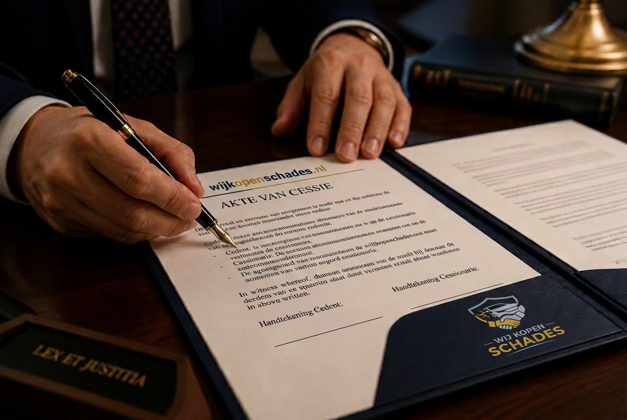 Ondertekening van de akte van cessie
